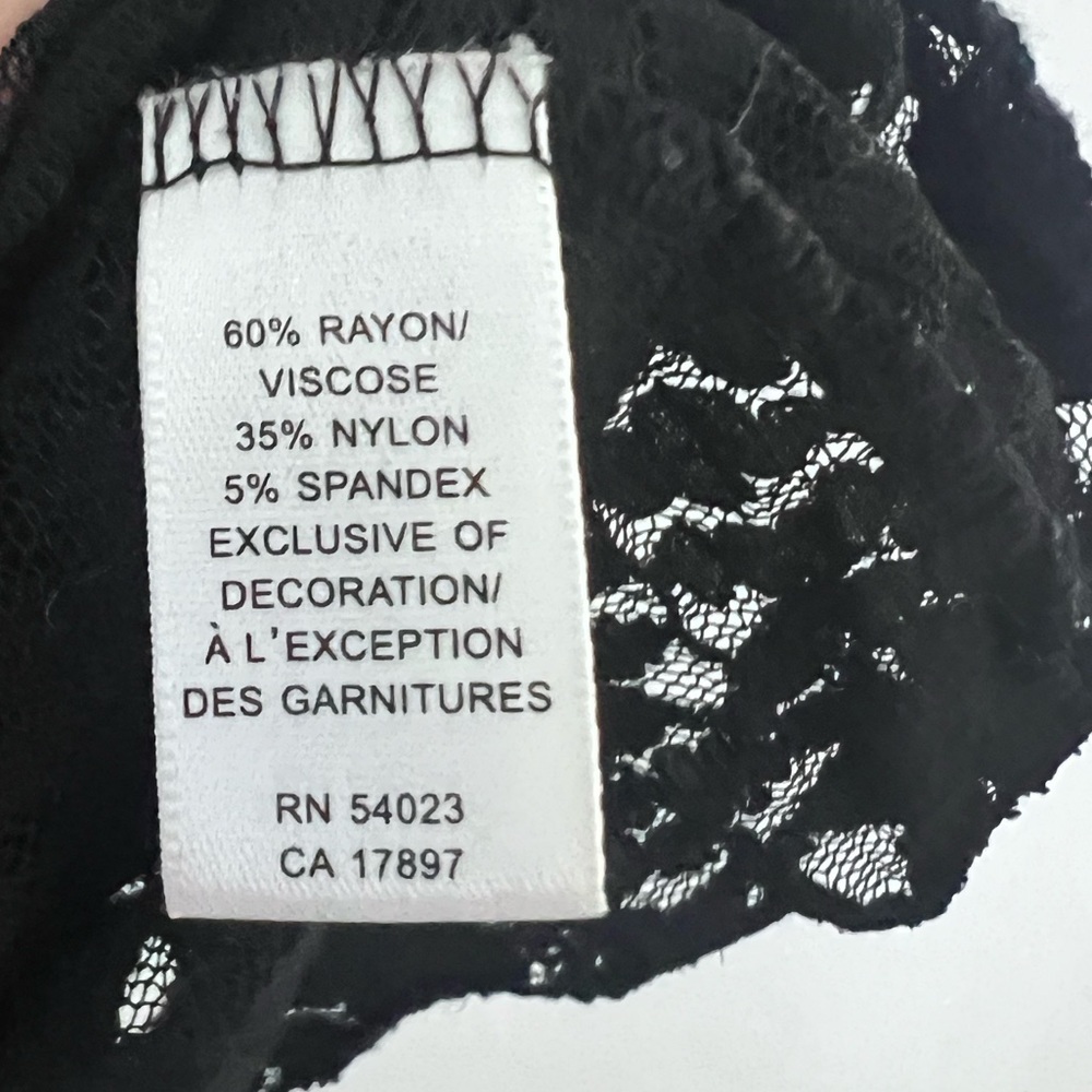 Banana Republic Black Plus Size Lace Sheer Top Size X Large - Picture 3 of 4
